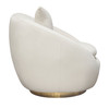 Celine Swivel Accent Chair in Light Cream Velvet w/ Brushed Gold Accent Band / CELINECHCM