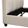 Devon Grid Tufted Eastern King Bed in Sand Fabric / DEVONEKBEDSD