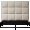 Devon Grid Tufted Eastern King Bed in Sand Fabric / DEVONEKBEDSD