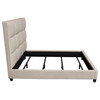 Devon Grid Tufted Eastern King Bed in Sand Fabric / DEVONEKBEDSD