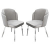 Grace Set of (2) Dining Chairs in Grey Velvet w/ Chrome Legs / GRACEDCGR2PK