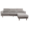 Kelsey Reversible Chaise Sectional in Grey Fabric / KELSEYSEGR