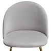 Lilly Set of (2) Counter Height Chairs in Grey Velvet w/ Brushed Gold Metal Legs / LILLYSTGR2PK