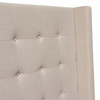Madison Ave Tufted Wing Queen Bed in Sand Button Tufted Fabric / MADISONAVEQUBEDSD