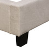 Madison Ave Tufted Wing Queen Bed in Sand Button Tufted Fabric / MADISONAVEQUBEDSD