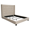 Madison Ave Tufted Wing Eastern King Bed in Sand Button Tufted Fabric / MADISONAVEEKBEDSD