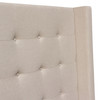 Madison Ave Tufted Wing Eastern King Bed in Sand Button Tufted Fabric / MADISONAVEEKBEDSD