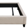 Madison Ave Tufted Wing Eastern King Bed in Sand Button Tufted Fabric / MADISONAVEEKBEDSD