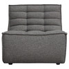 Marshall Scooped Seat Armless Chair in Grey Fabric / MARSHALLACGR