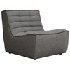 Marshall Scooped Seat Armless Chair in Grey Fabric / MARSHALLACGR