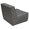 Marshall Scooped Seat Armless Chair in Grey Fabric / MARSHALLACGR
