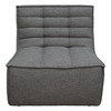 Marshall Scooped Seat Armless Chair in Grey Fabric / MARSHALLACGR