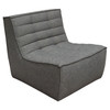 Marshall Scooped Seat Armless Chair in Grey Fabric / MARSHALLACGR