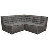 Marshall 3PC Corner Modular Sectional w/ Scooped Seat in Grey Fabric / MARSHALL3PCGR