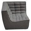 Marshall 3PC Corner Modular Sectional w/ Scooped Seat in Grey Fabric / MARSHALL3PCGR