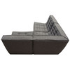 Marshall 3PC Corner Modular Sectional w/ Scooped Seat in Grey Fabric / MARSHALL3PCGR