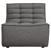 Marshall 3PC Corner Modular Sectional w/ Scooped Seat in Grey Fabric / MARSHALL3PCGR