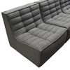 Marshall 5PC Corner Modular Sectional w/ Scooped Seat in Grey Fabric / MARSHALL5PCGR