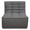 Marshall 5PC Corner Modular Sectional w/ Scooped Seat in Grey Fabric / MARSHALL5PCGR