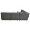 Marshall 5PC Corner Modular Sectional w/ Scooped Seat in Grey Fabric / MARSHALL5PCGR
