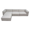 Vice 4PC Modular Sectional in Barley Fabric with Ottoman / VICE4PCBA