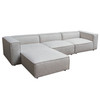 Vice 4PC Modular Sectional in Barley Fabric with Ottoman / VICE4PCBA