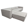 Vice 4PC Modular Sectional in Barley Fabric with Ottoman / VICE4PCBA