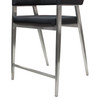 Adele Set of Two Counter Height Chairs in Black Leatherette w/ Brushed Stainless Steel Leg / ADELESTBL2PK