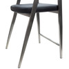 Adele Set of Two Counter Height Chairs in Black Leatherette w/ Brushed Stainless Steel Leg / ADELESTBL2PK