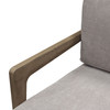 Blair Accent Chair in Grey Fabric with Curved Wood Leg Detail / BLAIRCHGR