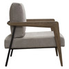 Blair Accent Chair in Grey Fabric with Curved Wood Leg Detail / BLAIRCHGR
