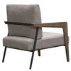 Blair Accent Chair in Grey Fabric with Curved Wood Leg Detail / BLAIRCHGR