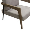 Blair Accent Chair in Grey Fabric with Curved Wood Leg Detail / BLAIRCHGR