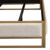 Empire Eastern King Bed in Sand Fabric with Hand brushed Gold Metal Frame / EMPIREEKBEDSD