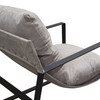 Miller Sling Accent Chair in Grey Fabric w/ Black Powder Coated Metal Frame / MILLERCHGR