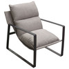 Miller Sling Accent Chair in Grey Fabric w/ Black Powder Coated Metal Frame / MILLERCHGR