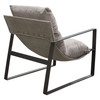 Miller Sling Accent Chair in Grey Fabric w/ Black Powder Coated Metal Frame / MILLERCHGR