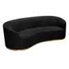 Raven Sofa in Black Suede Velvet w/ Brushed Gold Accent Trim / RAVENSOBL