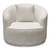 Raven Chair in Light Cream Fabric w/ Brushed Silver Accent Trim / RAVENCHCM