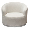 Raven Chair in Light Cream Fabric w/ Brushed Silver Accent Trim / RAVENCHCM