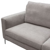 Seattle Loose Back Loveseat in Grey Polyester Fabric w/ Polished Silver Metal Leg / SEATTLELOGR