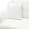 Seattle Loose Back Loveseat in White Linen w/ Polished Silver Metal Leg / SEATTLELOWH
