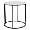 Surface Round End Table w/ Engineered Marble Top & Black Powder Coated Metal Base / SURFACEETMA