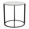 Surface Round End Table w/ Engineered Marble Top & Black Powder Coated Metal Base / SURFACEETMA