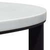 Surface Round End Table w/ Engineered Marble Top & Black Powder Coated Metal Base / SURFACEETMA