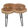 Joss Natural Acacia One of a Kind Live Edge Square Cocktail Table w/ Black Hairpin Legs / JOSSSCTNA