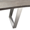 Titan Solid Acacia Wood Accent Bench in Espresso Finish w/ Silver Metal Inlay & Base / TITANBEES