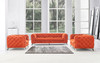 Divani Casa Delilah - Modern Orange Fabric Sofa Set / VGCA1546-ORG-A-SET