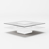 Modrest Clarion - Modern White & Clear Glass Coffee Table / VGBBLE638E-WHT