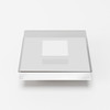 Modrest Clarion - Modern White & Clear Glass Coffee Table / VGBBLE638E-WHT